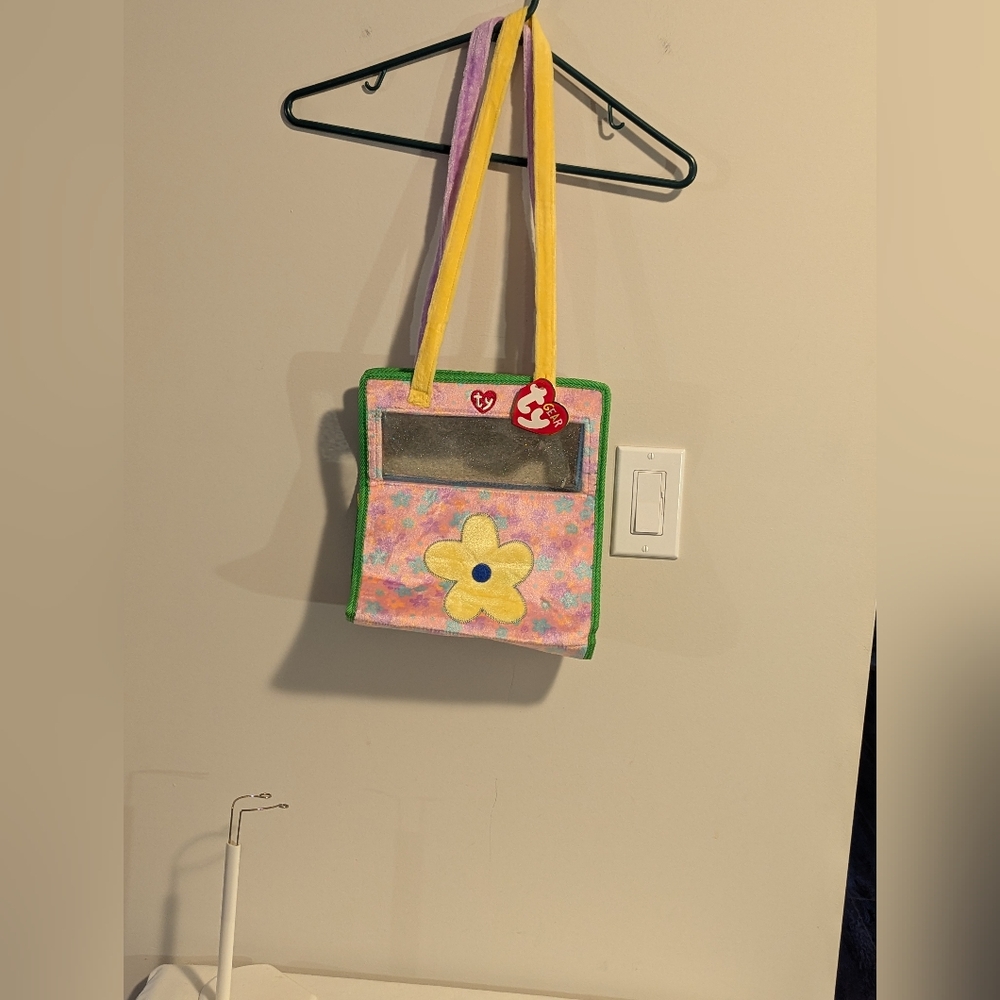 Ty Floral  Plush And Plastice Colorful  Bag For Beanie Babies.